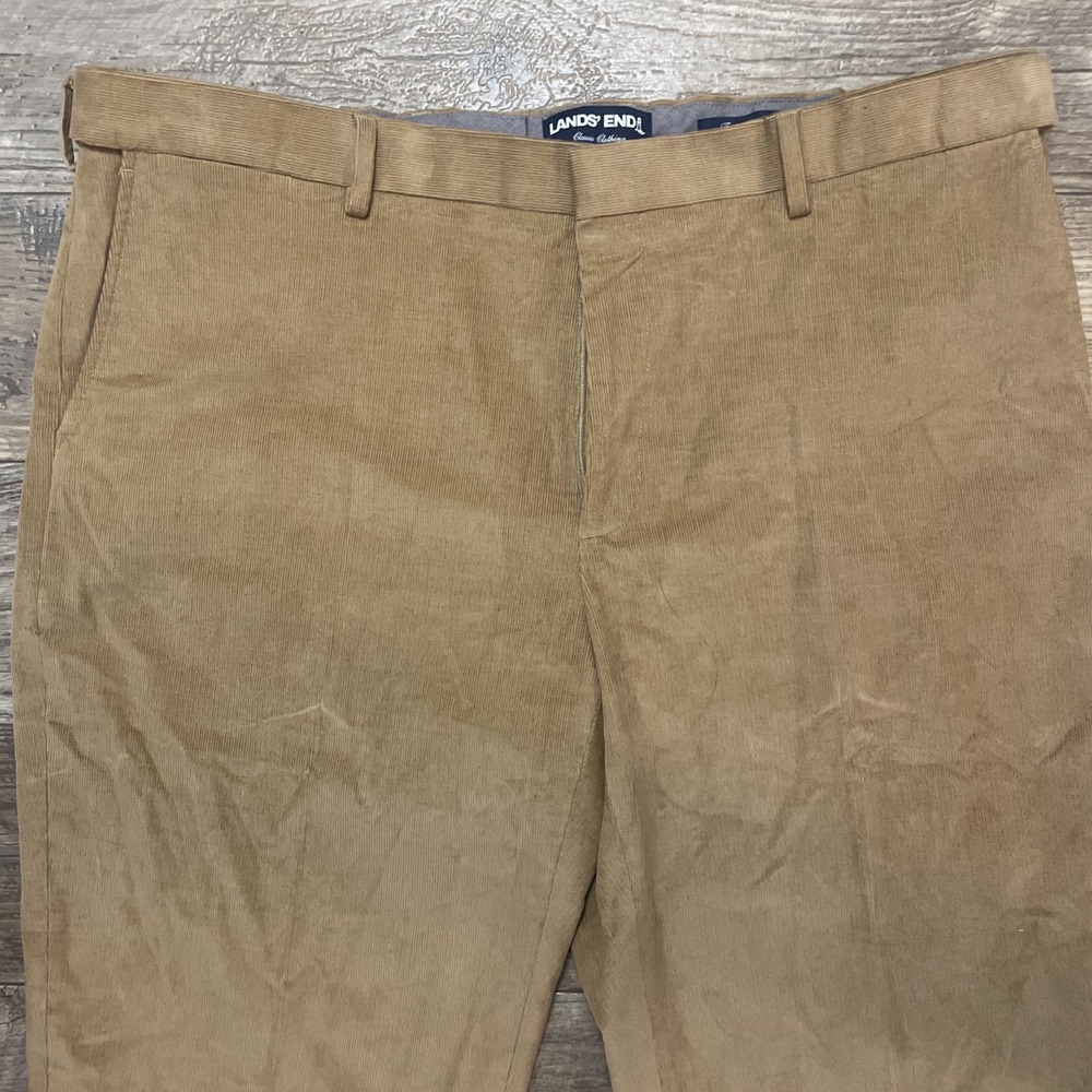Lands' End Men's Khaki Corduroy Traditional Fit  Comfort‎ Waist Pants Size 40x31